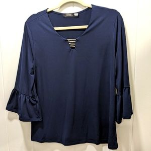 Cure long sleeve misses top. Navy size M.